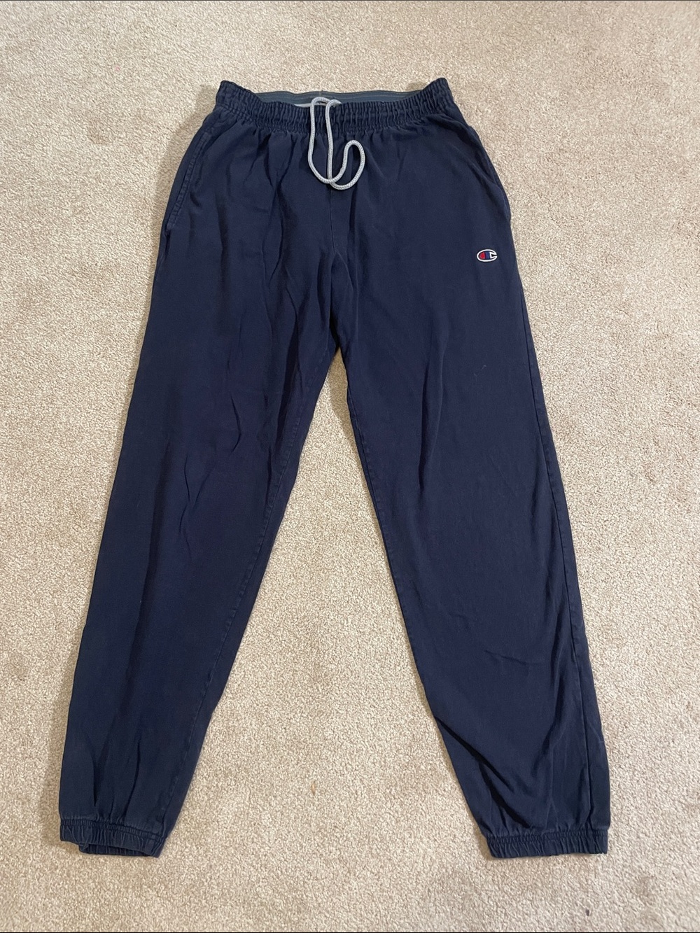 Vintage Champion Navy Blue Drawstring Jogger Sweatpants